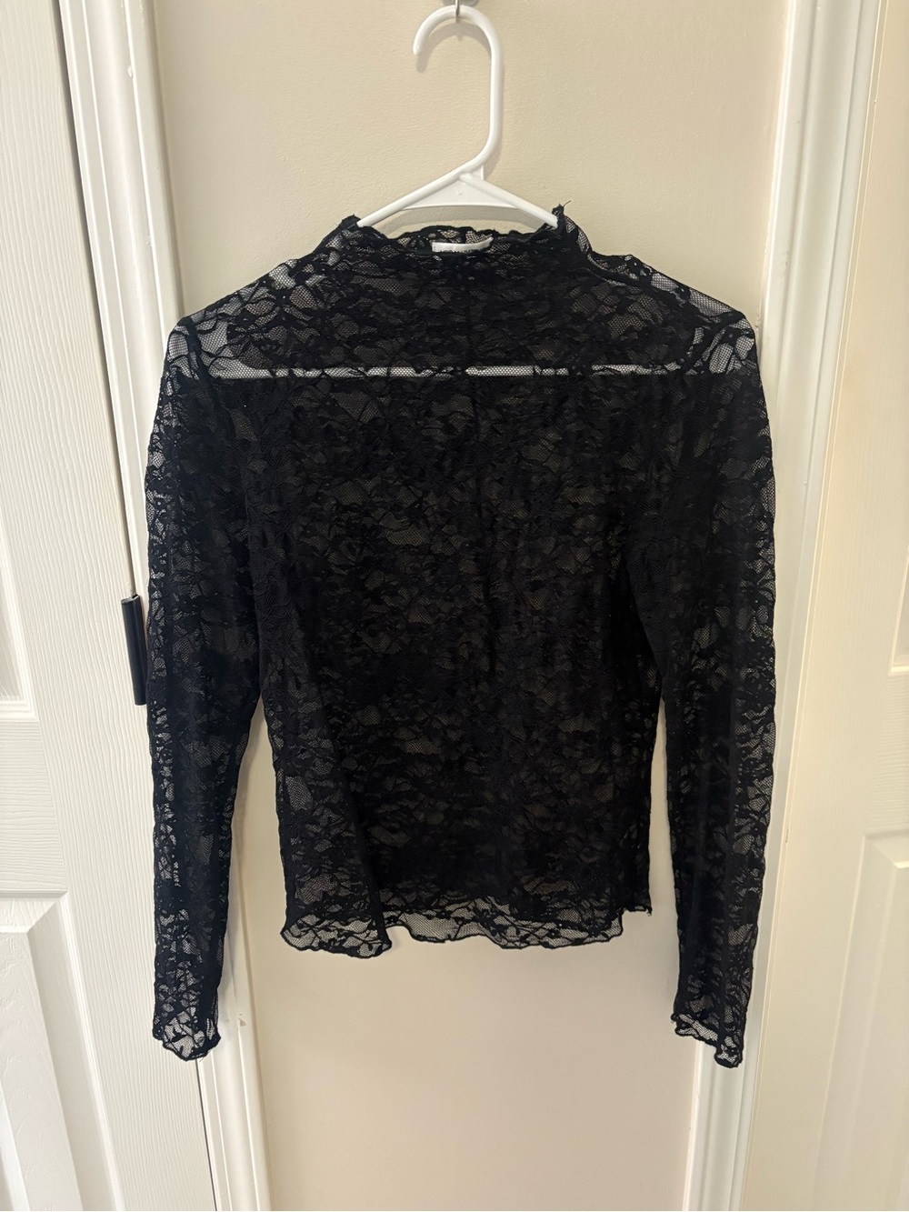 Urban Social black mesh lace long sleeve shirt